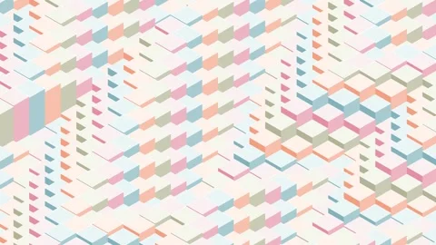 3D Isometric Pastel Chevron Seamless Loop Background 库存影片 345042304