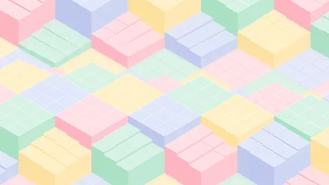 3D Isometric Pastel Maze Breathing Seamless Loop Background Stock Footage 345042297