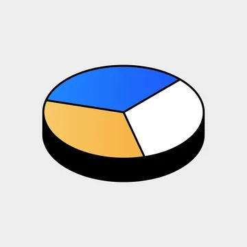 3D Isometric Pie Chart Diagram in Gradient Colors Stock Illustration