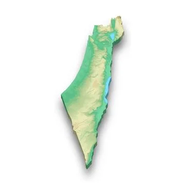 3d isometric relief map of Israel Illustrazione stock