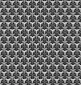 3D isometric seamless pattern. Illustrazione stock