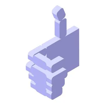 3d isometric thumbs up sign made up of rectangular blocks イラスト素材