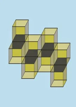 3D Isometric Translucent Cube Grid Pattern Stock Illustration