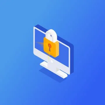 3d isometric vector illustration of the protection of personal data, photo from Illustrazione stock