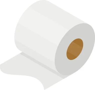 3d isometric vector illustration of roll of toilet paper Ilustración de archivo