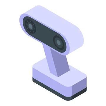 3d isometric view of a modern security camera on a white background Stock Illustration