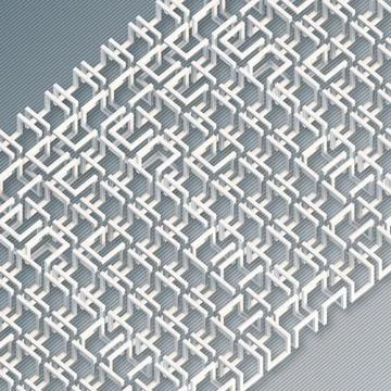 3D Isometric White Geometric Maze Pattern Minimalist Design イラスト素材