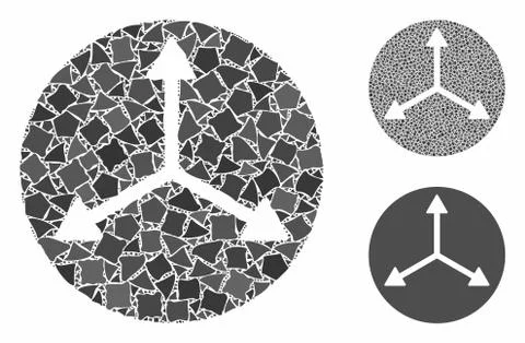 3d isometry directions Composition Icon of Inequal Parts Illustrazione stock