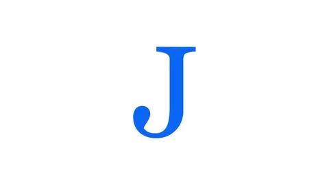 3d J letter logo loopable rotated blue color white background Stock Illustration