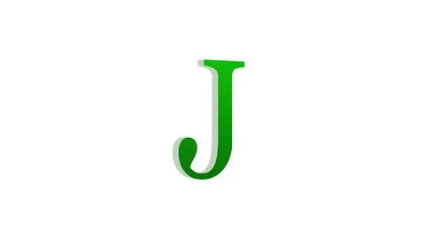 3d J letter logo loopable green color white background 스톡 일러스트