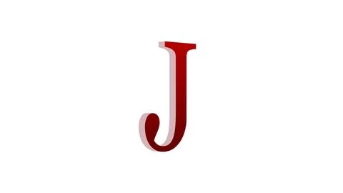 3d J letter logo loopable red color white background Stock Illustration