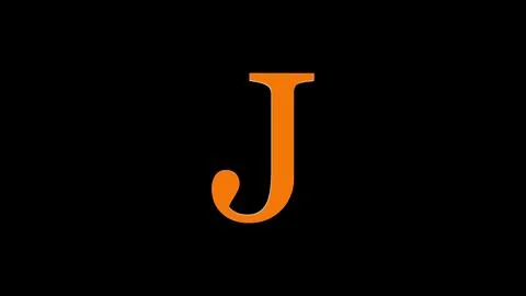 3d J letter logo loopable rotated brown color black background Illustrazione stock