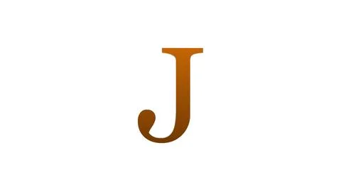 3d J letter logo loopable rotated brown color white background Stock Illustration