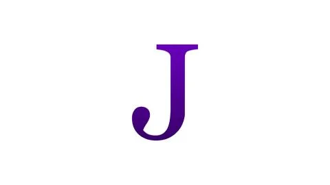 3d J letter logo loopable rotated purple color white background Stock Illustration