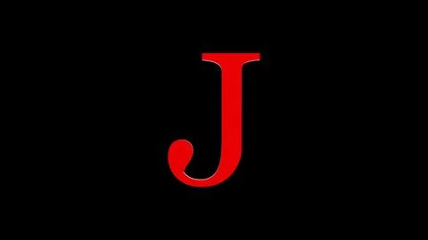 3d J letter logo loopable rotated red color black background Stock Illustration