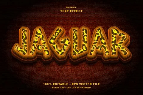 3d Jaguar text style effect template editable text effect Stock Illustration