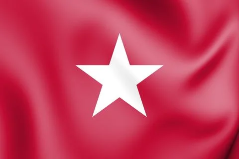 3D Jane Long Flag (Texas), USA. 3D Illustration. Stock Illustration