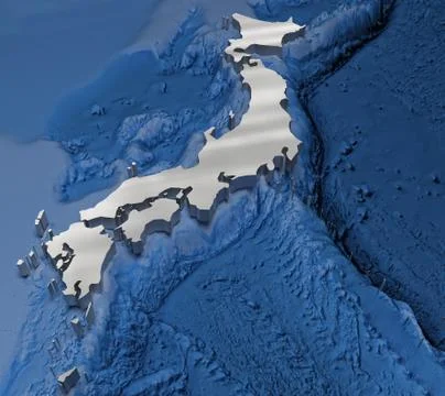 3D japan map Stock Illustration