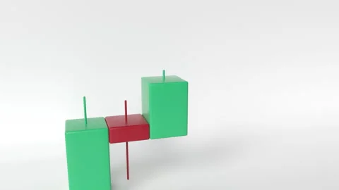 3d japanese candlestick pattern on white background. Stock chart going up Stockbeeldmateriaal 272537141