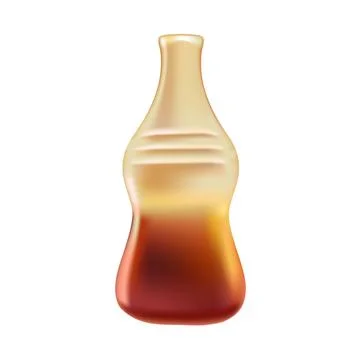 3D jelly candy of cola bottle shape and flavor, sweet chewy dessert Stock Illustration