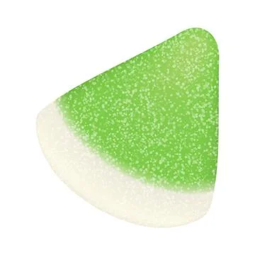 3D jelly candy of green watermelon slice, soft chewy marmalade of triangle shape Stock Illustration