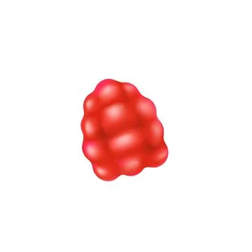 3D jelly candy of red berry shape and raspberry flavor for kids Illustrazione stock