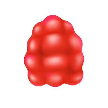 3D jelly candy of red berry shape and raspberry flavor for kids Stock Illustration