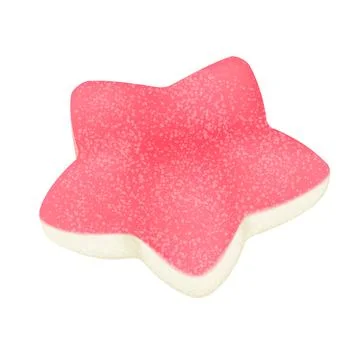 3D jelly candy star, red vitamin bubble gummy dessert for kids 스톡 일러스트