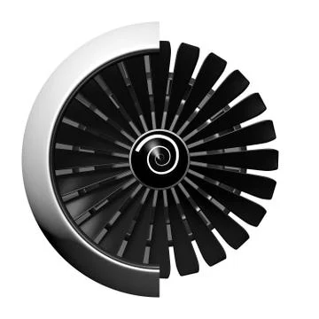 3D jet engine - front view Stock Illustration