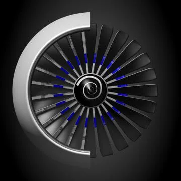 3D jet engine - front view Stock Illustration
