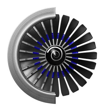 3D jet engine - front view Stock Illustration