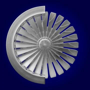 3D jet engine - front view Stock Illustration