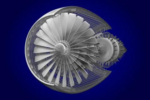 3D jet engine Stock Illustration