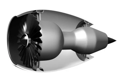 3D jet engine - side view Stock Illustration