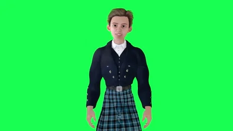 3d jewish boy talking front angle isolated green screen Stock-Footage 252663003
