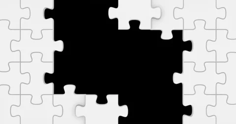 3d jigsaw puzzle animation with alpha channel. Stock Footage 148368747