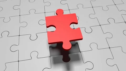 3D jigsaw puzzle - solution concept Stock Footage 76641398
