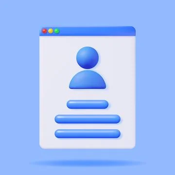 3D Job Application in Browser Window Stock Illustration