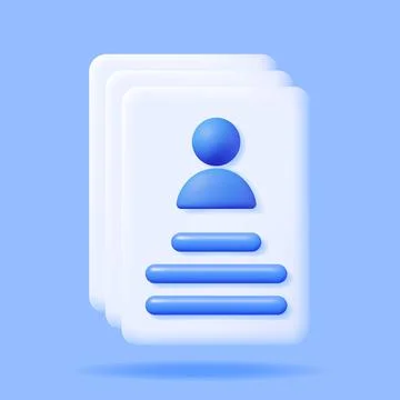 3D Job Application Stack Isolated Stockillustratie