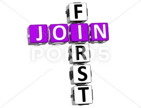 3d join first crossword Stock Illustration