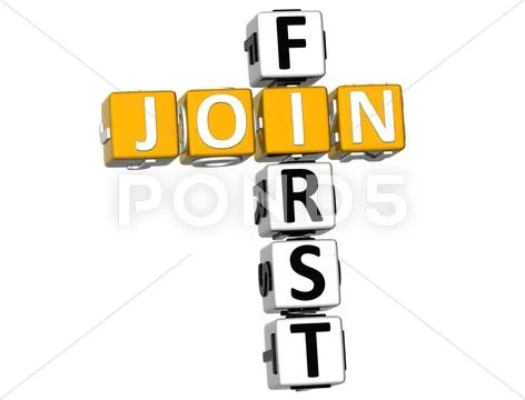 3d join first crossword Stock Illustration