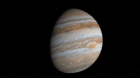 3D jupiter in the image 4K with angle variation in space Stock Footage 118884925