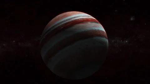 3d Jupiter planet on space star Stock Illustration