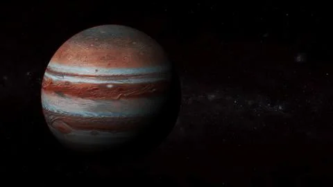 3d Jupiter planet view on galaxy 스톡 일러스트
