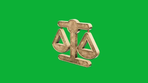 3D Justice Scale in Slow Motion | Symbolic Animation Unveiled Stock Footage 265687020