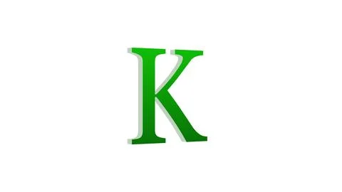 3d K letter logo loopable green color white background Stock Illustration