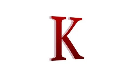 3d K letter logo loopable red color white background Stock Illustration