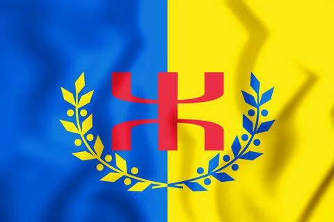 3D Kabyle Flag. 3D Illustration. Stock Illustration