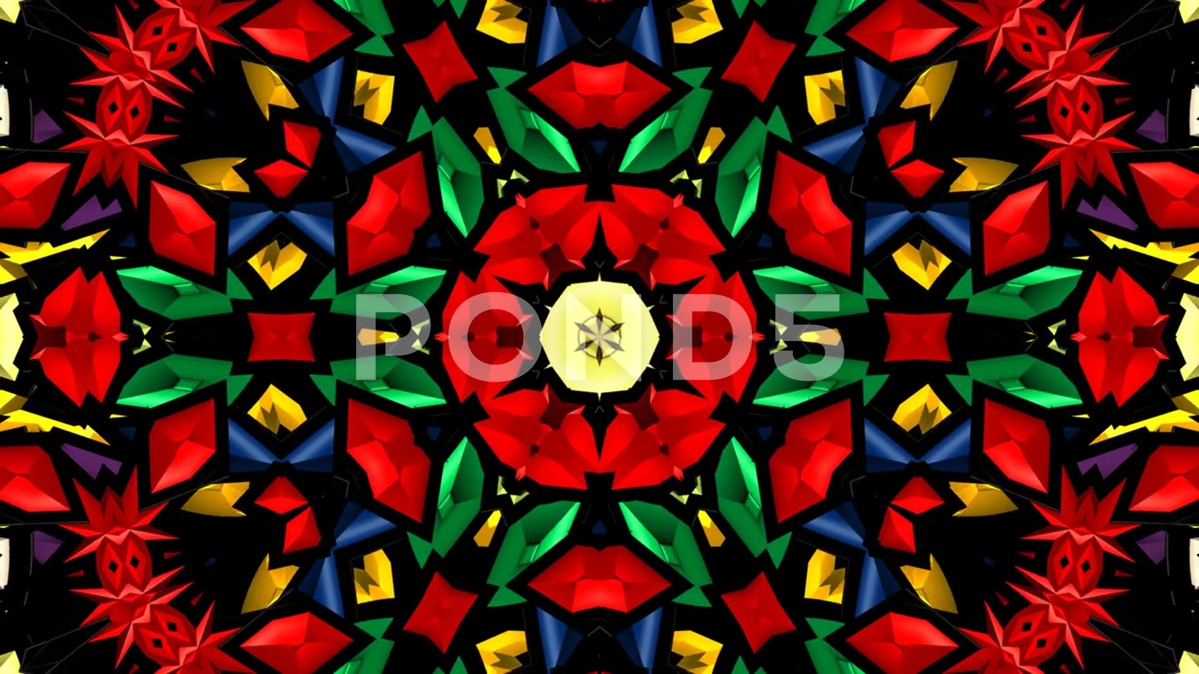 3D Kaleidoscope Background Video for Guided Meditation Music, Relaxation  Video, image size:3840x2160
