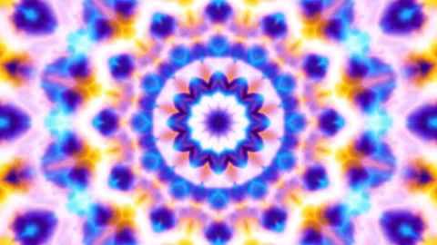 3D kaleidoscope mandala abstract background of trippy art psychedelic trance to Stock Footage 337141034